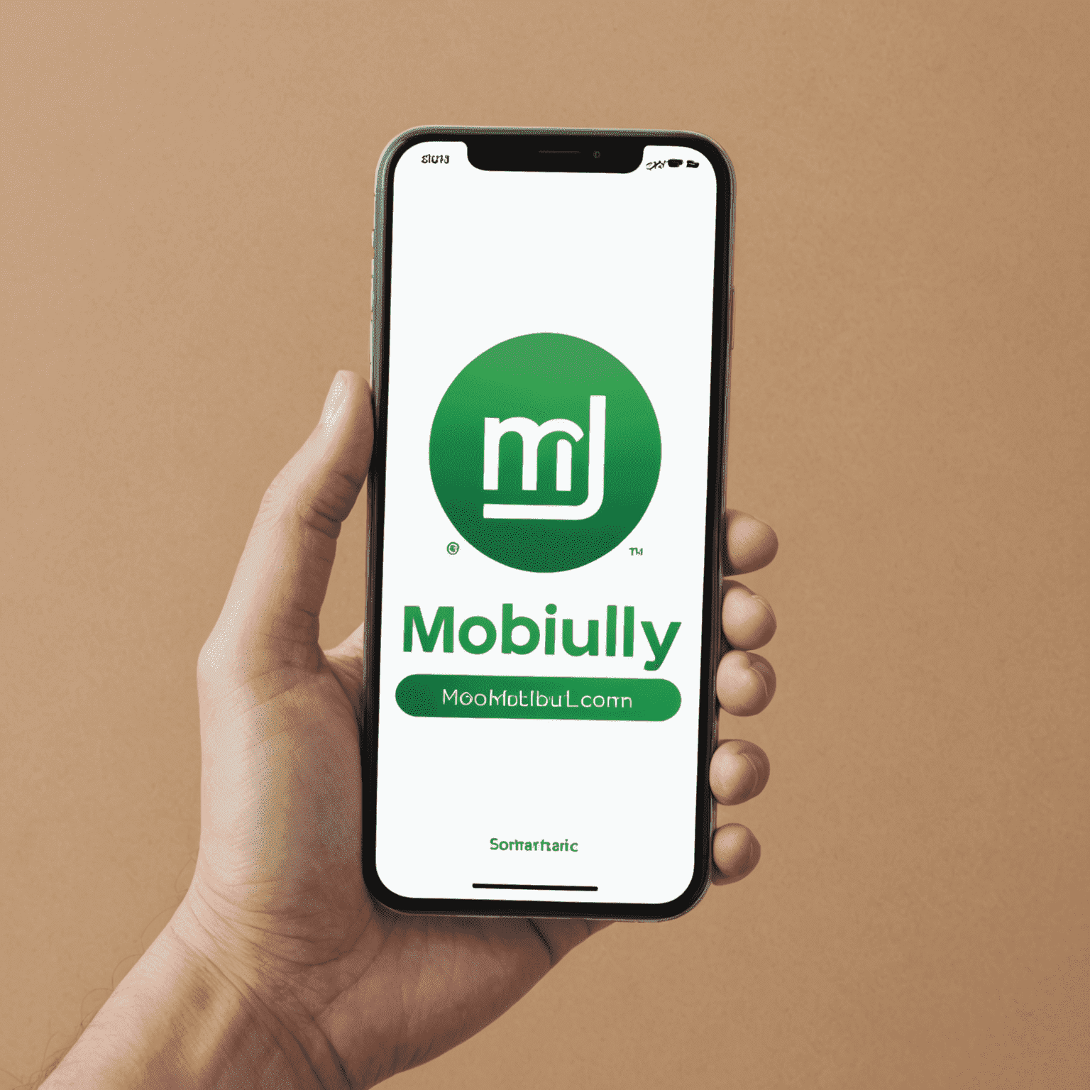 شعار mobiluly_com يظهر اسم الشركة بخط حديث مع رمز لهاتف ذكي