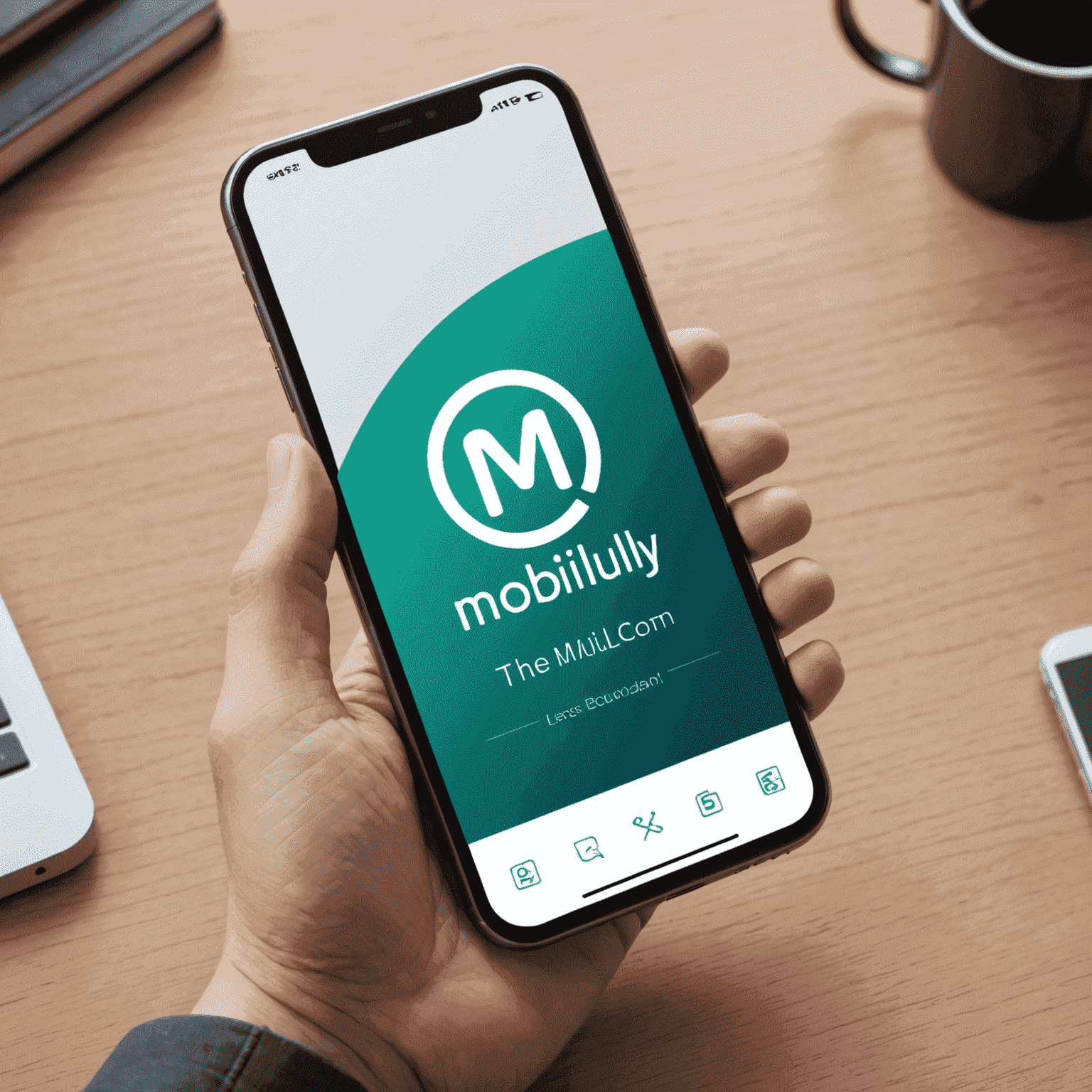 شعار mobiluly_com يظهر اسم الشركة بخط حديث مع رمز لهاتف ذكي